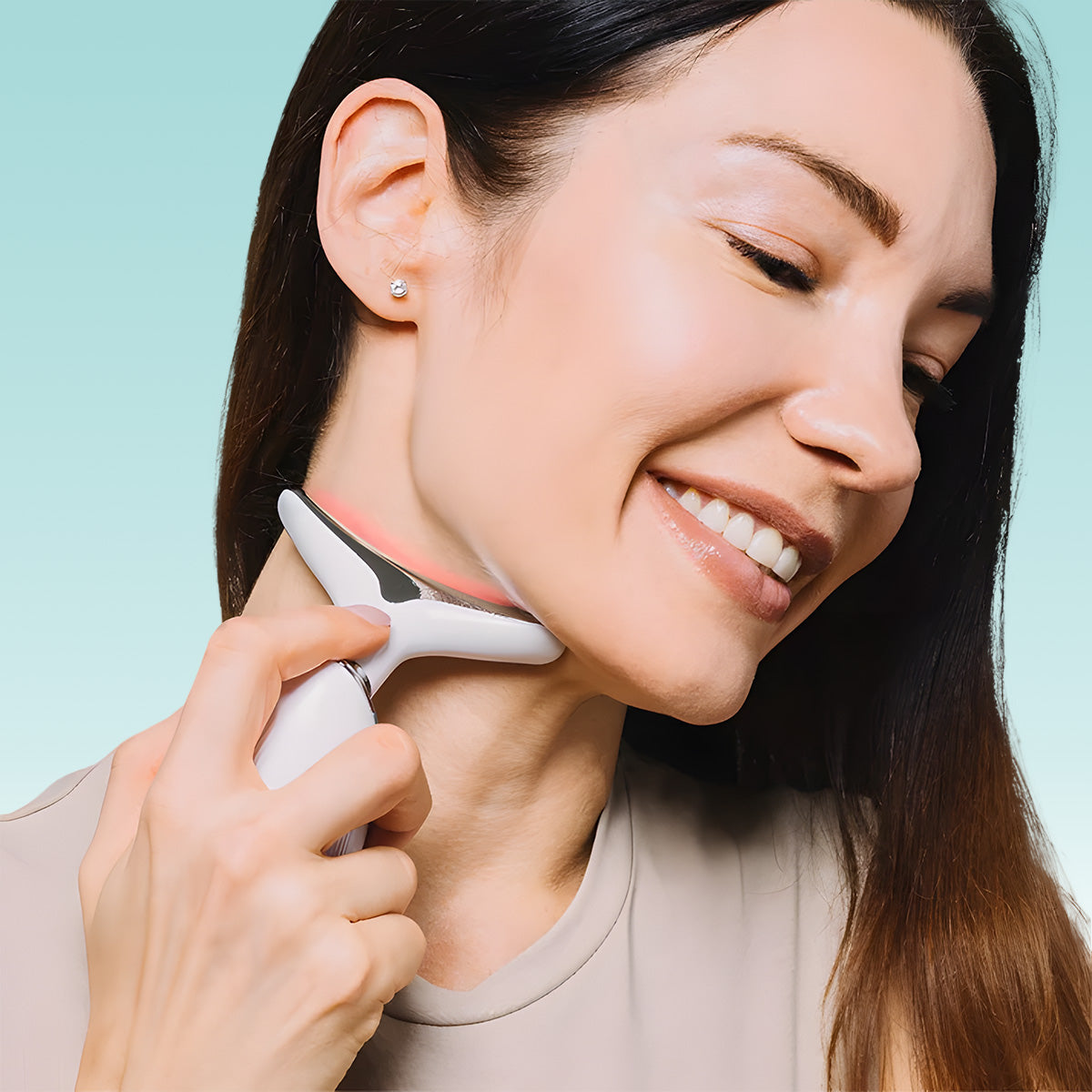 7LED Color Vibrating Neck Device Beauty Gift, neck and face skin massager, 1 piece set portable usb charging, electric Facial ma