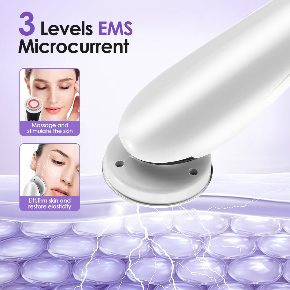 7 in 1 Facial Massager EMS Face Lifting Device with Vibration Hot Compress Skin Rejuvenation Face Firming Deep Cleansing Beauty