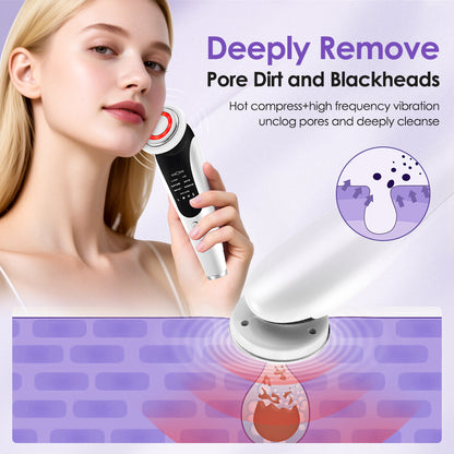 7 in 1 Facial Massager EMS Face Lifting Device with Vibration Hot Compress Skin Rejuvenation Face Firming Deep Cleansing Beauty