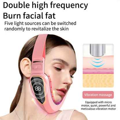 LED Photon Therapy Facial Slimming Vibration Massager Facial Lifting Device Facial Heated Double Chin V Face Vibration Massager