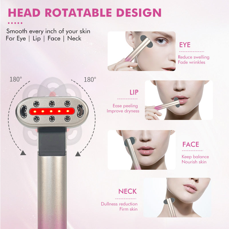 EMS Microcurrent Face Lifting Device Eye Neck Massager LED Beauty Facial Wand Skin Tightening Anti Wrinkle Skin Care Beauty Tool