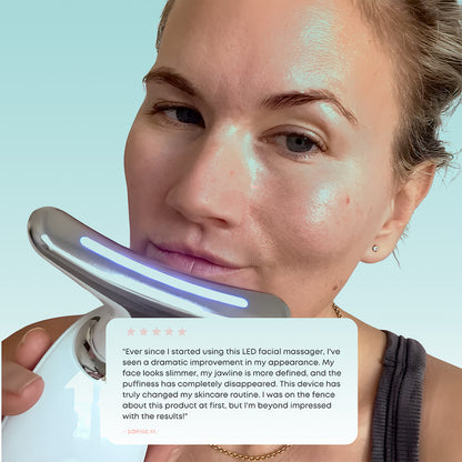 7LED Color Vibrating Neck Device Beauty Gift, neck and face skin massager, 1 piece set portable usb charging, electric Facial ma