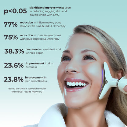 7LED Color Vibrating Neck Device Beauty Gift, neck and face skin massager, 1 piece set portable usb charging, electric Facial ma