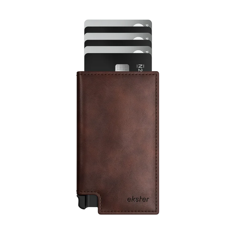 Premium slim and compact men's leather wallet – One-touch card access, elegant design.