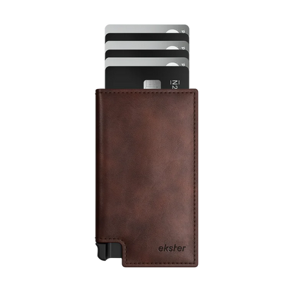 Premium slim and compact men's leather wallet – One-touch card access, elegant design.