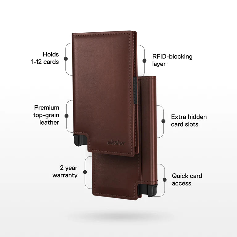Premium slim and compact men's leather wallet – One-touch card access, elegant design.